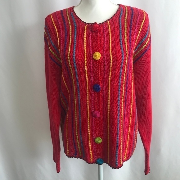 Lisa International Multi Color Cardigan - Picture 1 of 8